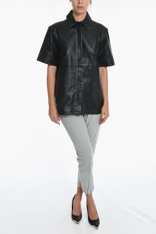 Short-sleeved Leather Shirt