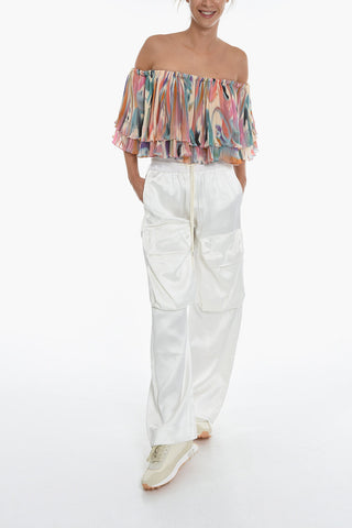 Pantaloni Cargo DUCHESSE In Satin Con Coulisse