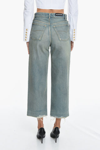 Jeans Regular Fit Con Fondo A taglio Vivo