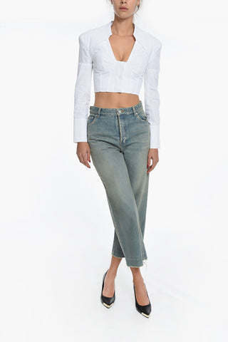 Jeans Regular Fit Con Fondo A taglio Vivo
