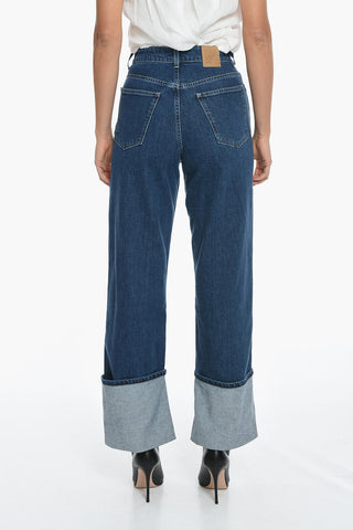 Cuffed Hem Straight Fit Jeans 25cm