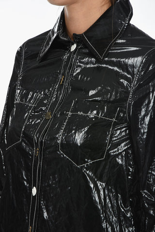 Camicia REMI in Tessuto Lucido con Bottoni Gioiello