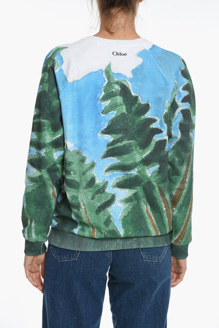 Crew Neck TRUE FOREST Fleece Cotton Sweatshirt