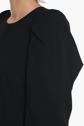 Puffed Sleeved DENZO Dress with Back Zip