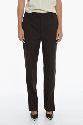 Pantaloni in Lana a Vita Alta