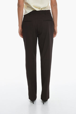 Pantaloni in Lana a Vita Alta