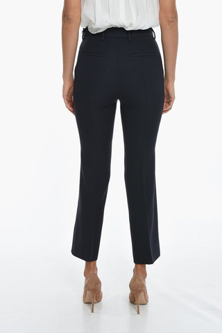 Flared Virgin Wool GABARDINE Pants with Belt Loops and 4 Pockets