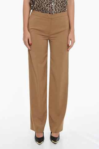 Pantaloni In Misto Lana Con Vita Elasticizzata