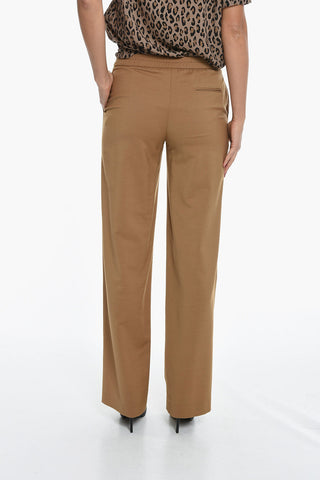 Pantaloni In Misto Lana Con Vita Elasticizzata