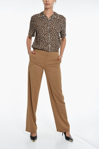 Pantaloni In Misto Lana Con Vita Elasticizzata