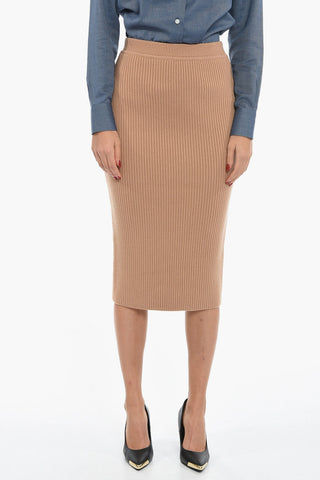 Longuette in Misto Cashmere a Costine A Vita Alta