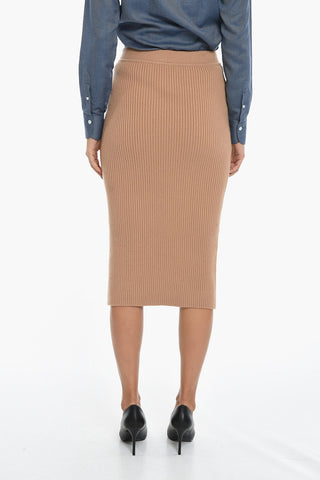 Longuette in Misto Cashmere a Costine A Vita Alta