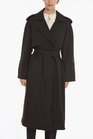 Wool Double Breasted Trench with Belt