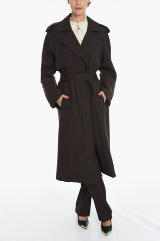 Wool Double Breasted Trench with Belt