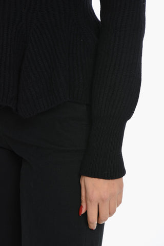 Cashmere-blend Ribbed Off-shoulder Sweater