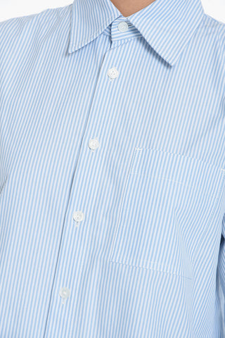Awning Stripe Cotton Shirt with Breast-pocket