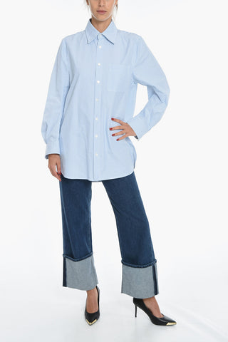 Awning Stripe Cotton Shirt with Breast-pocket