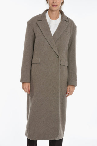 Wool Blend WANDA Double Breasted Coat with Flap Pocket
