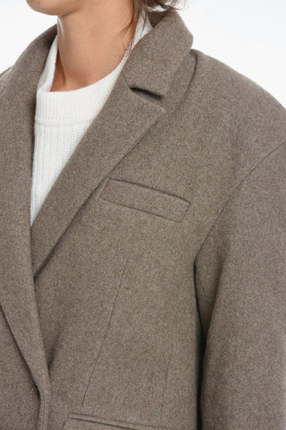 Wool Blend WANDA Double Breasted Coat with Flap Pocket
