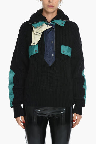 Pullover a Collo Alto DEMPSTER con Dettagli in Nylon