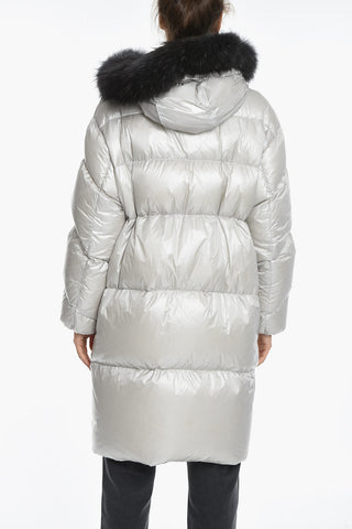 Pearly Effect Padded Jacket with Drawstring