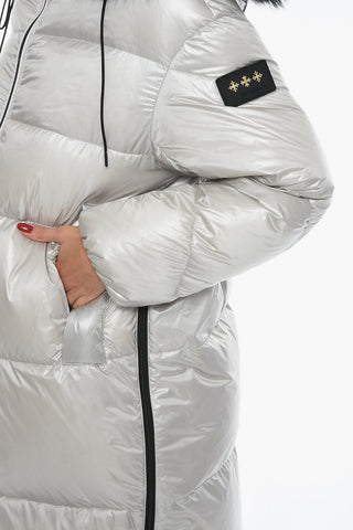 Pearly Effect Padded Jacket with Drawstring
