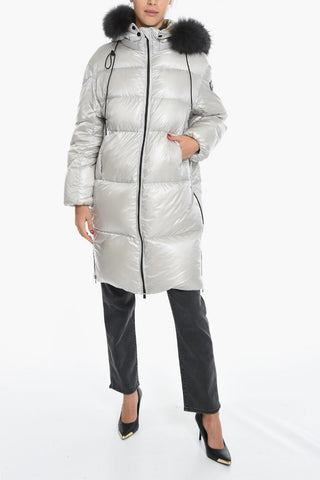 Pearly Effect Padded Jacket with Drawstring