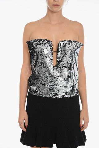 Sequined MANDY Top with Sweetheart Neckline