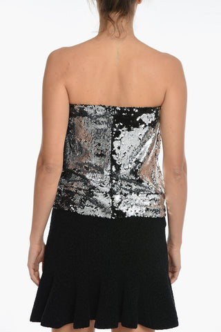 Sequined MANDY Top with Sweetheart Neckline