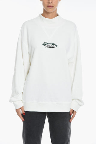 Turtleneck Maxi Sweatshirt with Embroidery