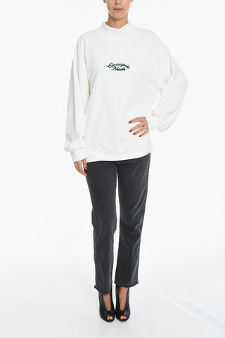 Turtleneck Maxi Sweatshirt with Embroidery
