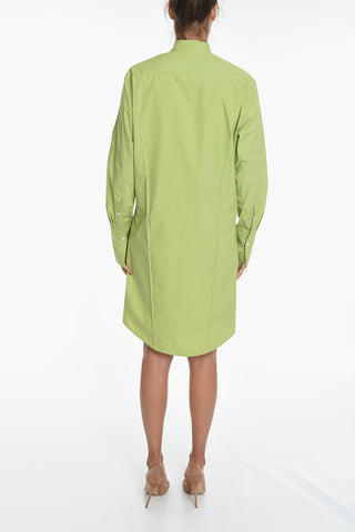 Wing-tip Collar Cotton Shirt Dress
