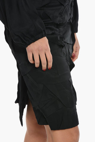 Batwing Sleeved DOSTAS Tie Neck Dress