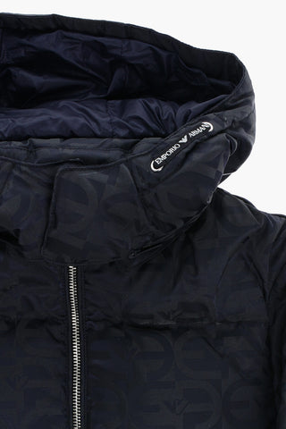 EMPORIO All-Over Logo Nylon Down Jacket