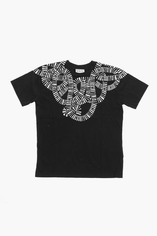 Cotton Crew-Neck T-shirt with Contrast Print