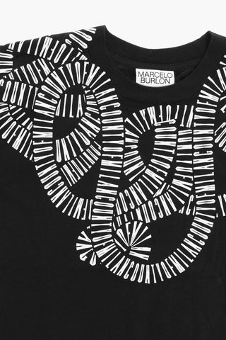Cotton Crew-Neck T-shirt with Contrast Print