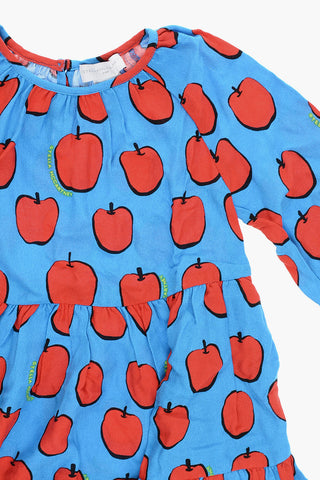 Vestito Bicolore con Stampa Mele all-Over