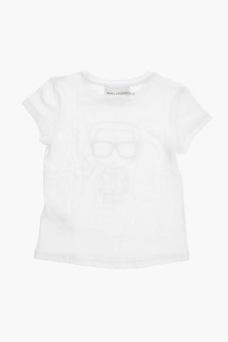 T-Shirt Girocollo con Stampa Dorata sul Fronte