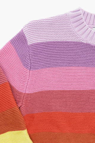 Multicolor Striped Crew-neck Sweater
