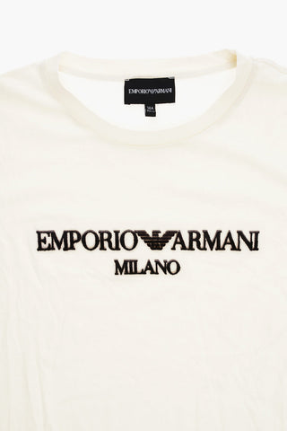 EMPORIO Long Sleeve Crew-Neck T-shirt with Velvet Logo
