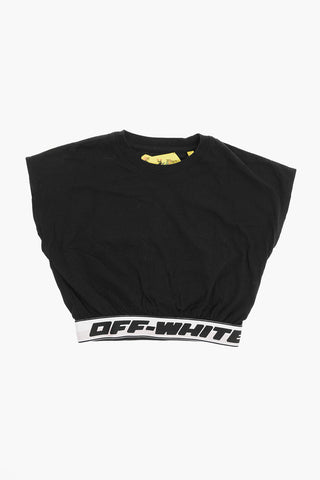 Crop Crew-Neck T-shirt with Logo