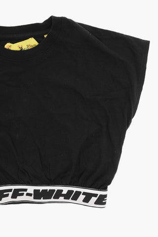 Crop Crew-Neck T-shirt with Logo