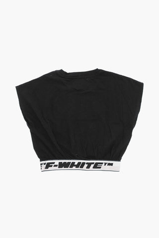 Crop Crew-Neck T-shirt with Logo