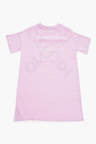 Two-Tone Tee Dress with Printed Logo
