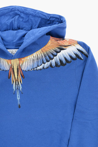Fleeced-Cotton ICON Hoddie with Wings-Print
