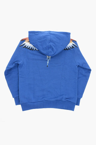 Fleeced-Cotton ICON Hoddie with Wings-Print