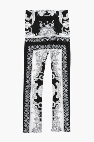 Leggings Bicolore in Motivo Barocco
