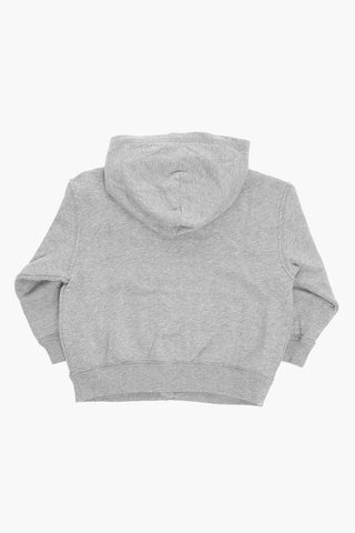 Brushed Cotton Sweatshirt with Hood and Zip Closure