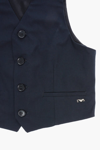 EMPORIO Solid Color Waistcoat with 4-Buttons