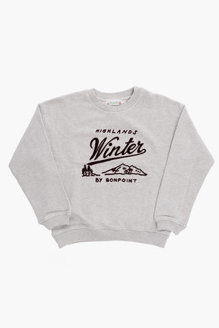 Cotton Crew-Neck Sweatshirt with Velvet Logo